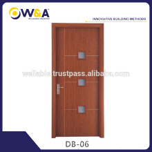 Fábrica de porta de entrada de madeira, porta interior de madeira barata WPC